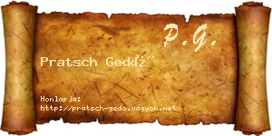 Pratsch Gedő névjegykártya